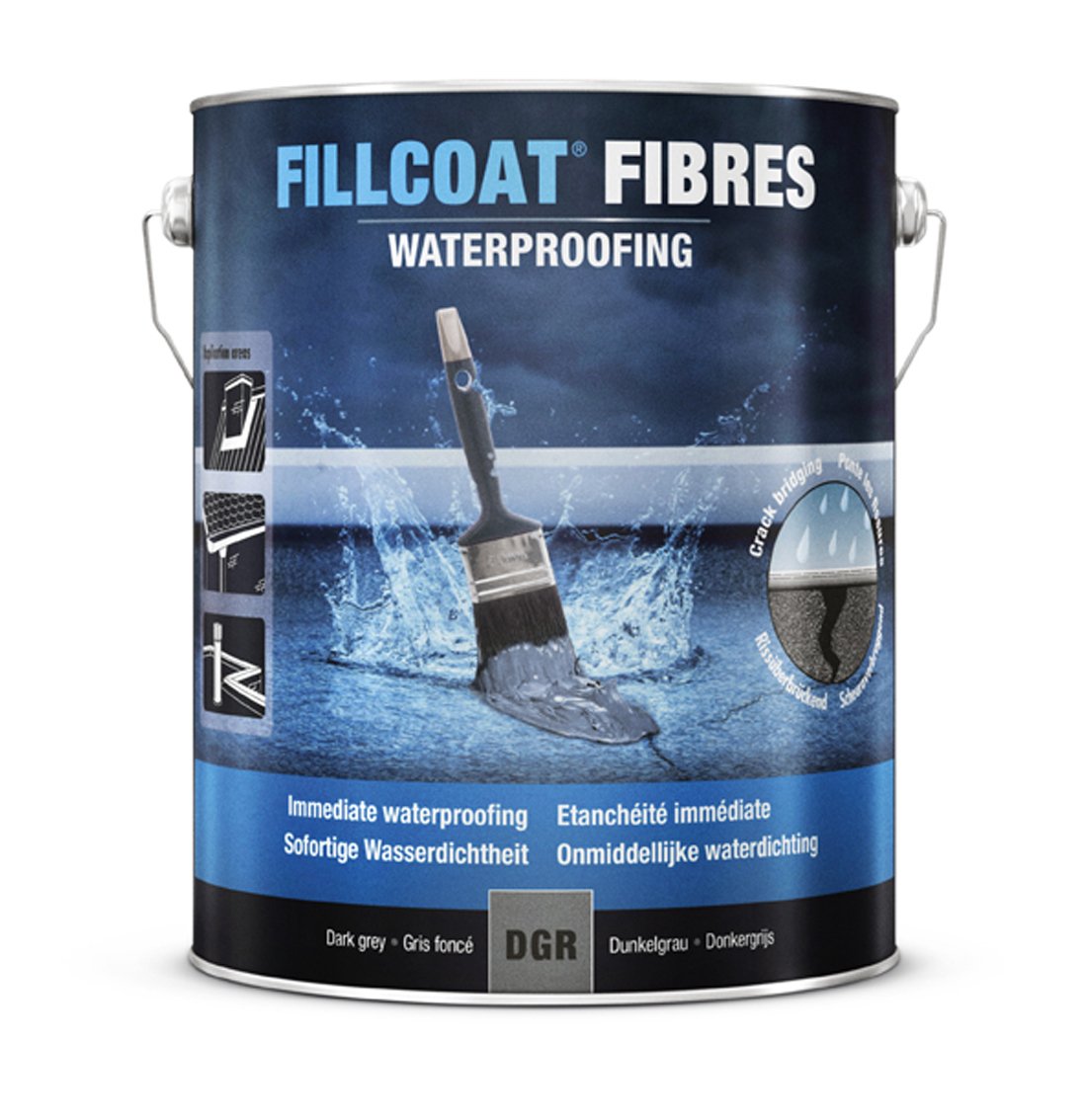RUST-OLEUM 26.LGR.5 Fill coat Fibres, Instant Waterproofing In Any Weather, Light grey