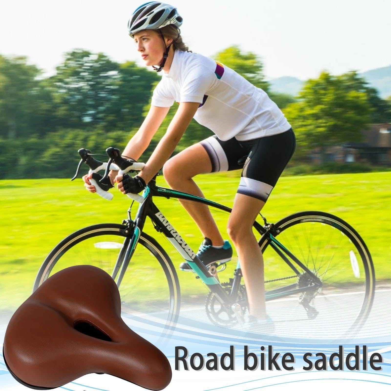 Sella Per Bicicletta Ultraleggera In Fibra Di Carbonio Completa Sella Per Bici MTB Da Strada Grande Cuscino In Pelle Scavata Parti In Bicicletta - Foto 13