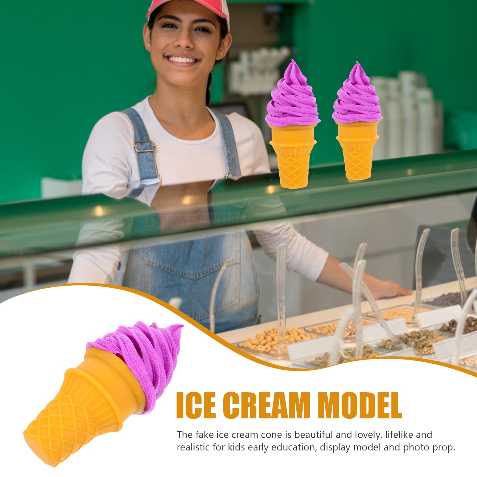 Amazon.com: Zerodeko Fake Ice Cream, Plastic Ice Cream Model Ice