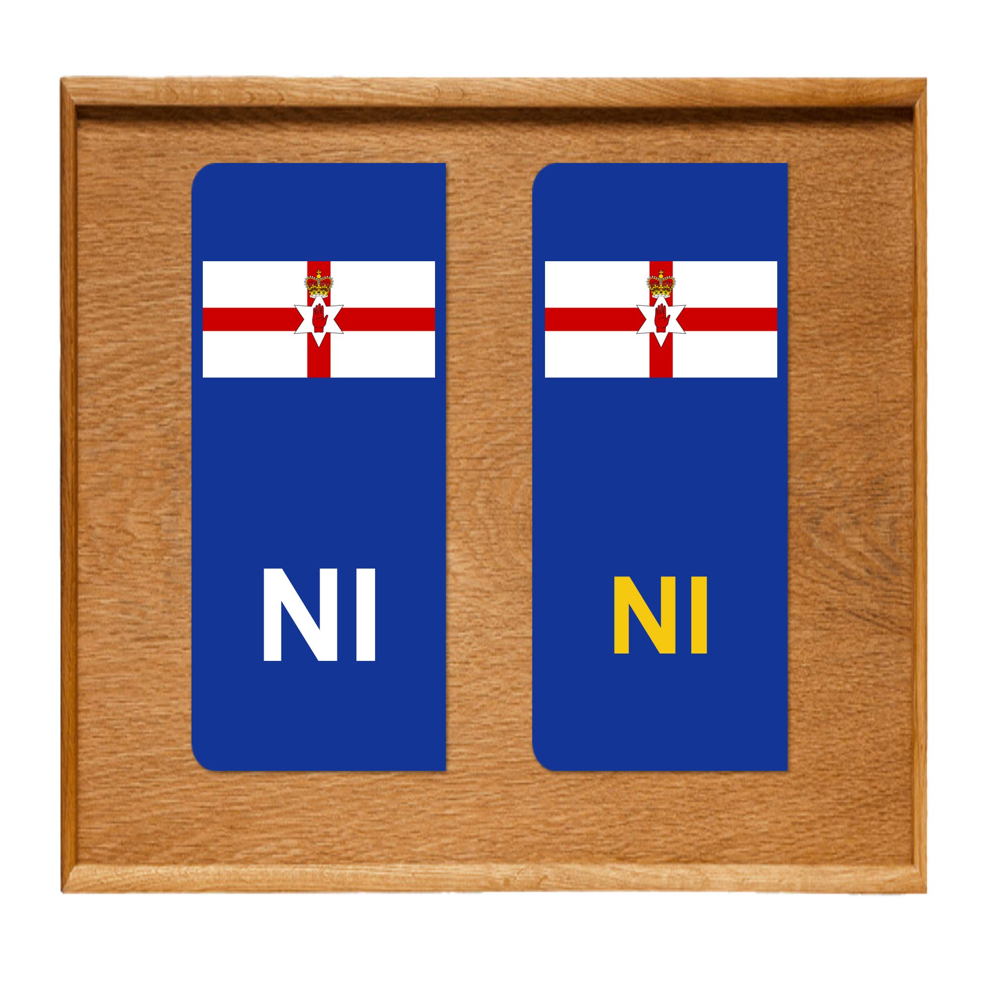 Party_decor Number Plate Vinyl Stickers United Kingdom Northern Ireland Flag - Ni -2 X Set Of 2 By Party Decor