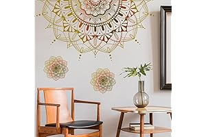 3PCS Large Boho Mandala Wall Decals Half Mandala Flower Wall Stickers