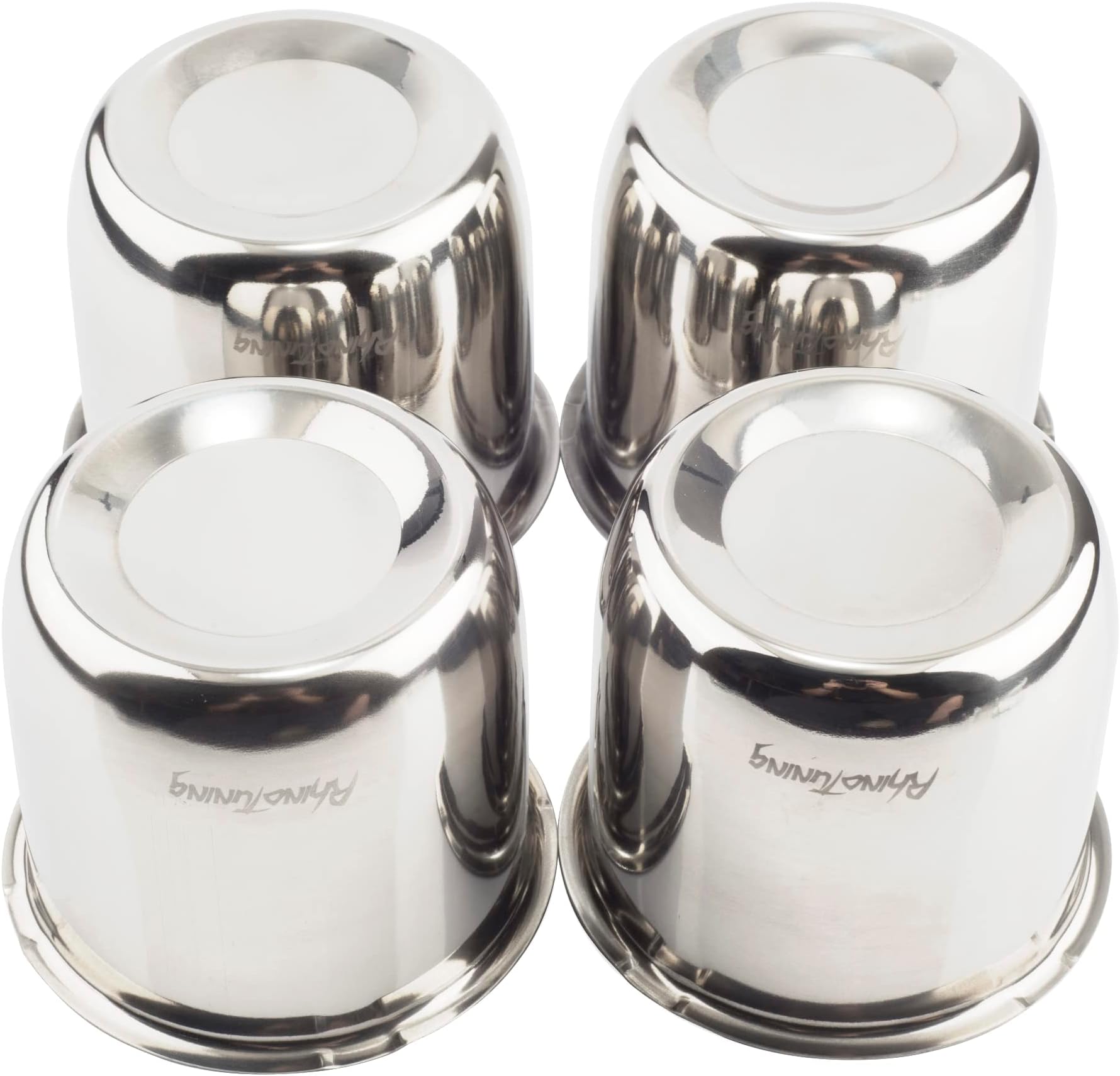 Rtrhinotuning Stainless Steel Push Through Center Caps 3.31" for Trailer Truck Rv Wheel Rims Chrome Trailer Hub Cap 2.91" Hight 4 PCS Wheel Center Caps