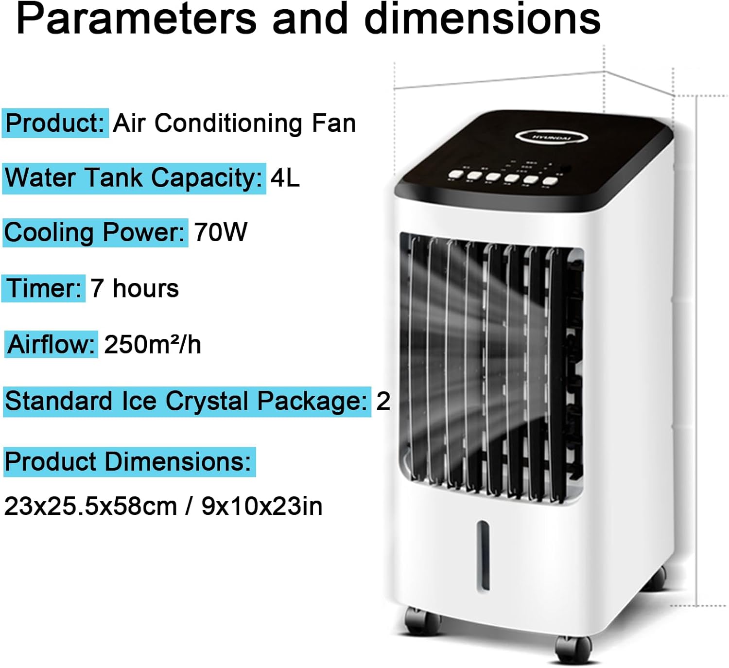 Portable Air Cooler, 4L Evaporative Fan with Remote, Swamp Cooler 3 Speeds, Ac Unit for Bedroom Energy Efficient for Home Bedroom Office
