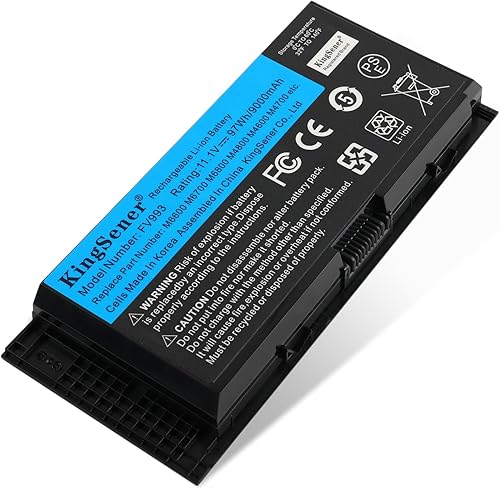 FV993 M4800 M6800 - Batería para portátil Dell Precision M4600 M4700 M6700 M6600, compatible con RY6WH FJJ4W KJ321 PG6RC V7M28 R7PND 0TN1K5 7DWMT