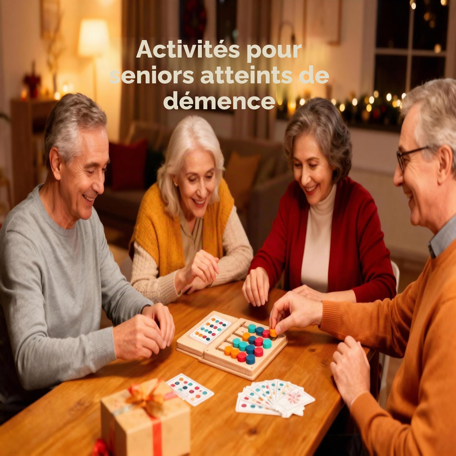 Activités sur la démence pour les personnes âgées, produits en bois faciles pour les personnes âgées, jeux de mémoire de couleur pour adultes, grandes planches sensorielles avec gadgets Fidget