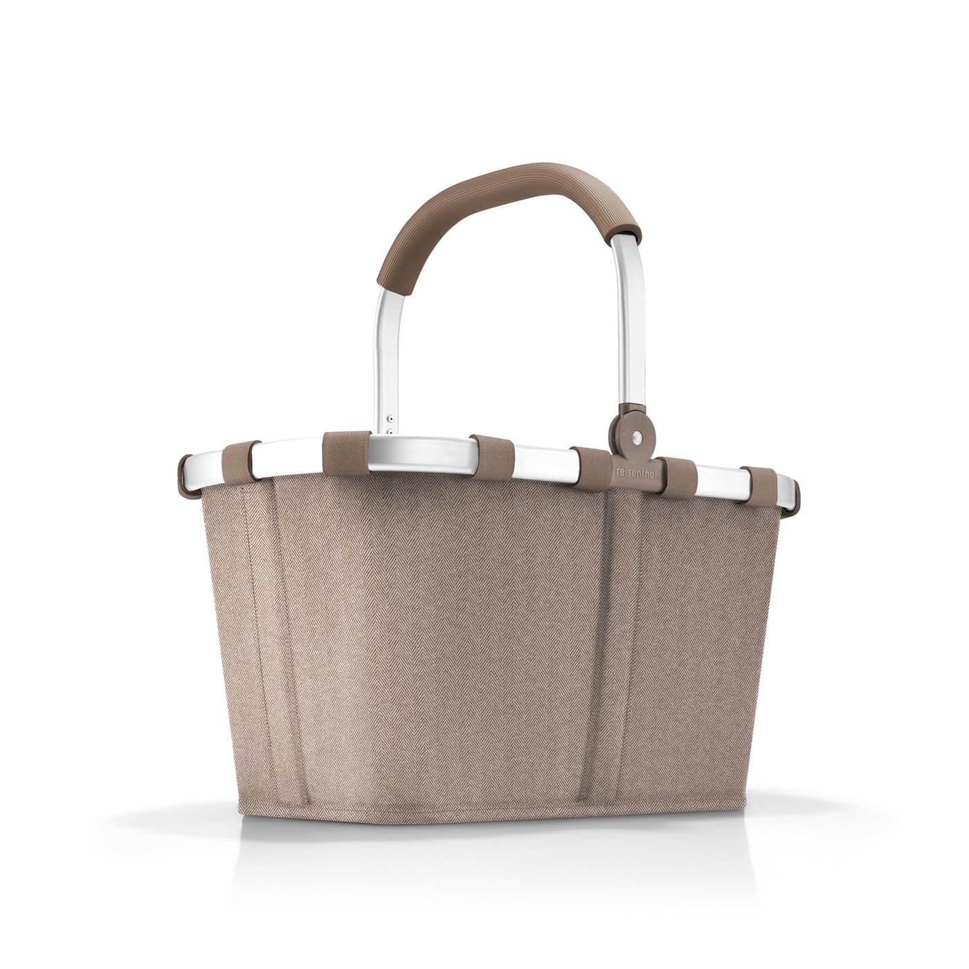 reisenthel Carrybag – Robusto cestino per la spesa con ampio spazio e pratica tasca interna – Design elegante e impermeabile, A spina di pesce moka, casual ed elegante