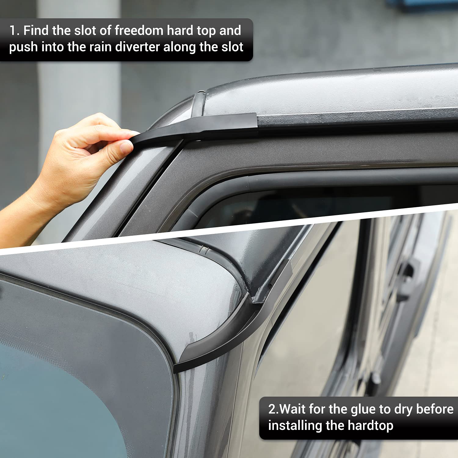 Deflettore Pioggia Per Jeep Wrangler JL/JLU E Gladiator JT 2018-2022 - Accessorio Hardtop ABS Nero