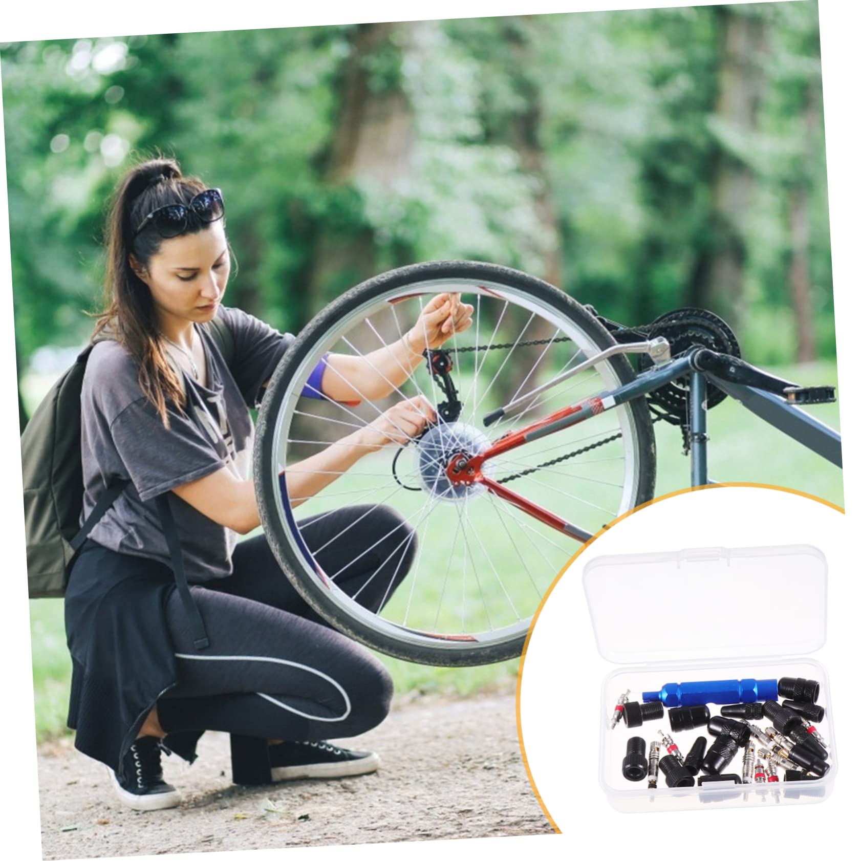 Sosoport Ventiladapter Luft Auto Ventilkernwerkzeug Entfernung Fahrrad Reparatur Werkzeug Adapter Für Fahrradventile Ändern Reifenstamm Reifenkappe Radstamm Aluminiumlegierung Black
