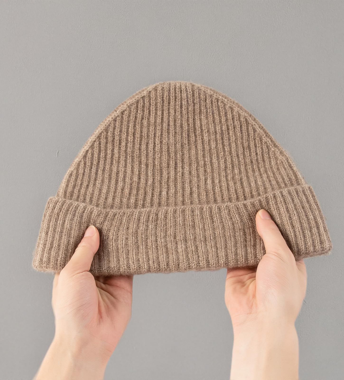 Villand Cappello a Coste in Cashmere al 100% per Uomo, Cuffia Invernale da Sci in Cashmere Puro Ultra Morbida