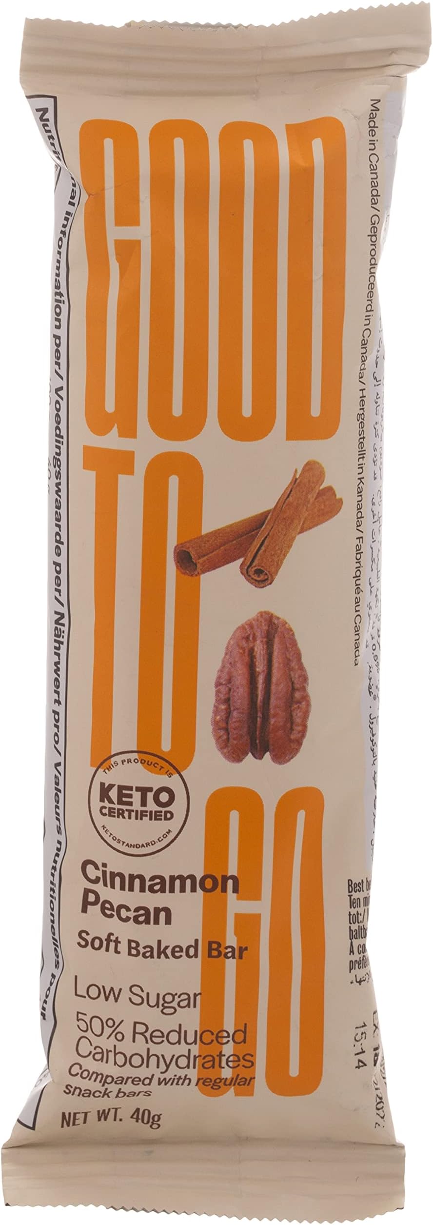 Good To Go Soft Backed Cinnamon Pecan Keto Bar, 40 gm