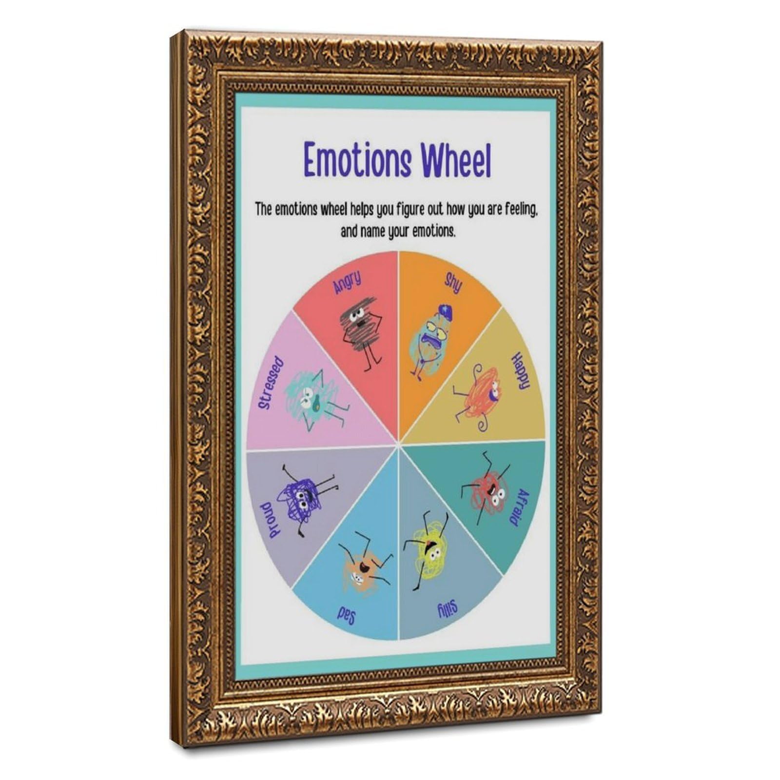 Roue d'émotion pour enfants toile décoration santé mentale - 8