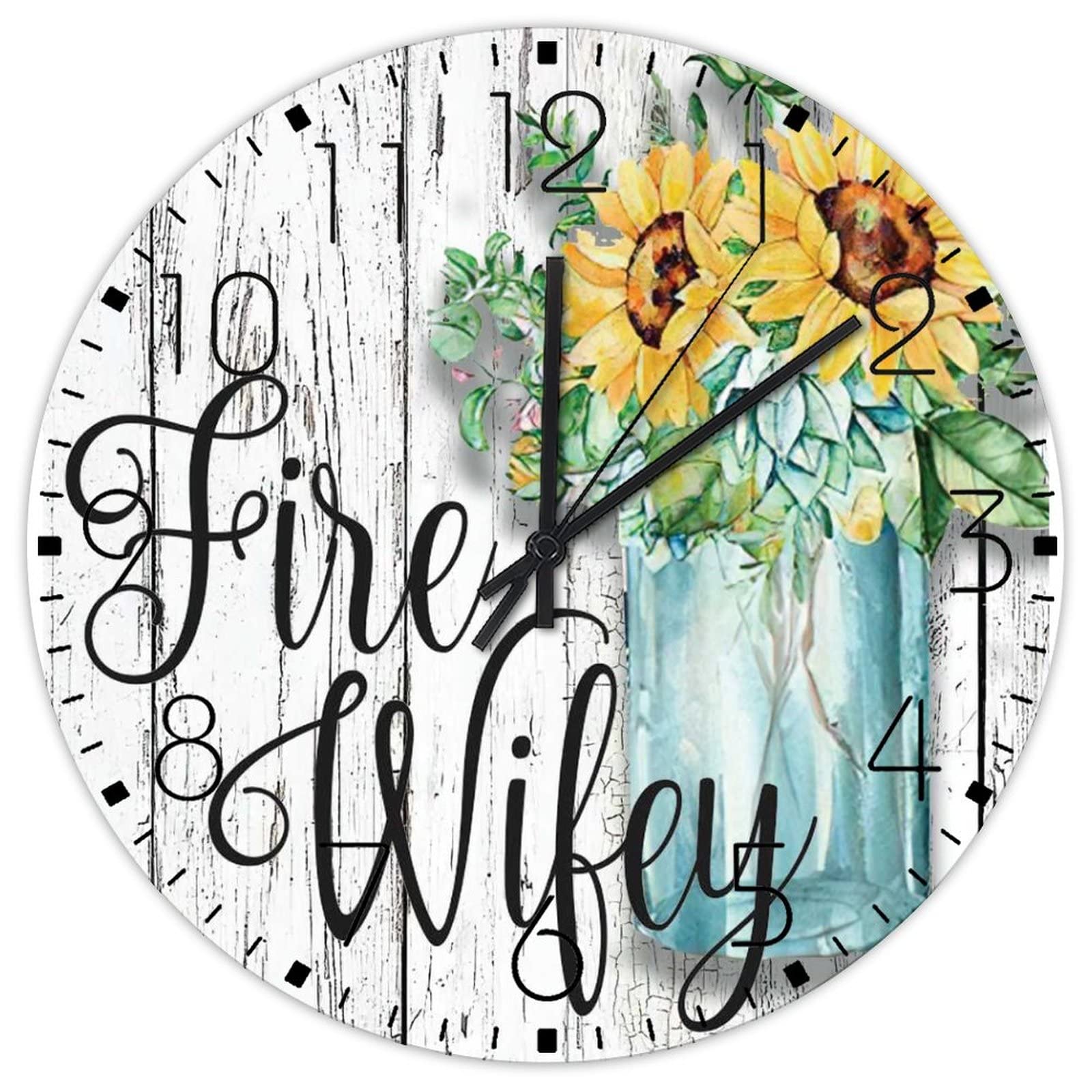 Horloge murale en bois de 30,5 cm, cadeau déco style rustique
