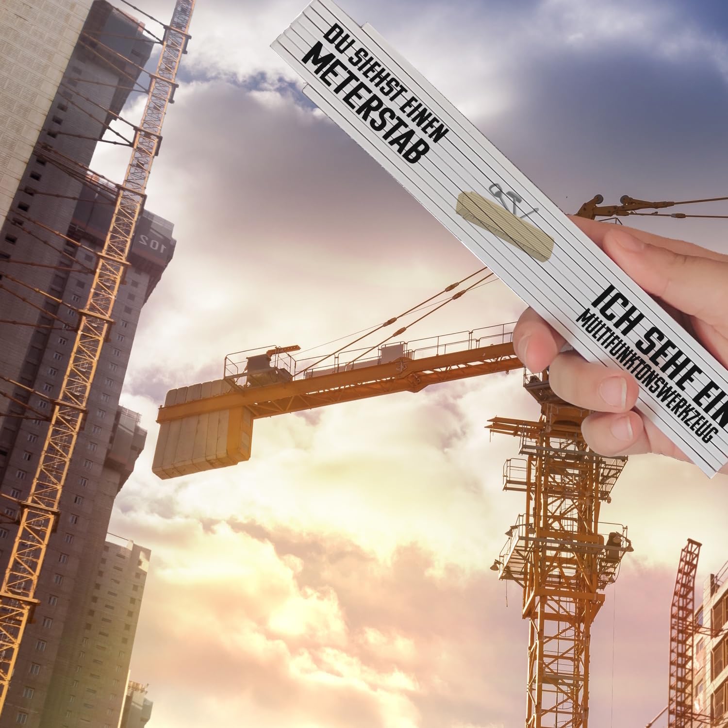 Lustiger Meterstab Mit Spruch - "Ich Hab Den Längsten!" Zollstock Als Gag-Geschenk