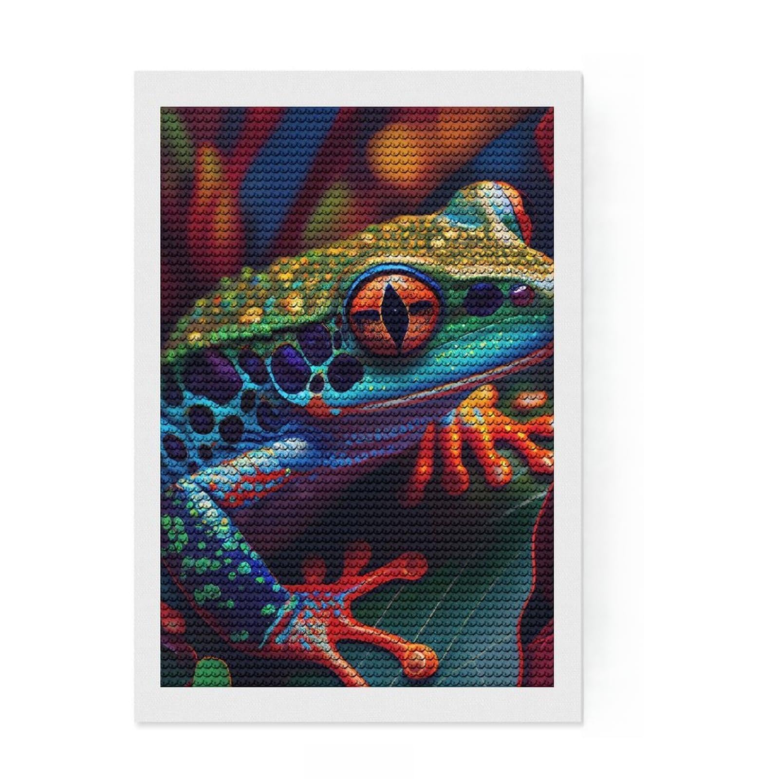 Junmoney The Little Jumping Frog 2 Diamond Painting Set 8"x12", Relaxing DIY Hobby, Simple to Start, Aesthetic Room Decor, Gift Idea, Easy to Enjoy