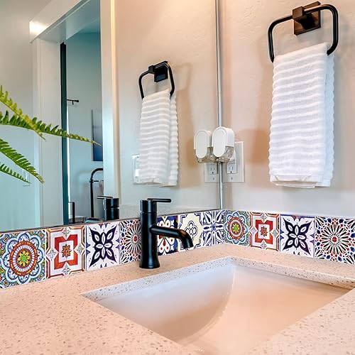 Miniatura 6 de Pegatinas decorativas para azulejos de 24 piezas, azulejos tradicionales auténticos de Talavera Stickersl para el baño y cocina, azulejos adhesivos