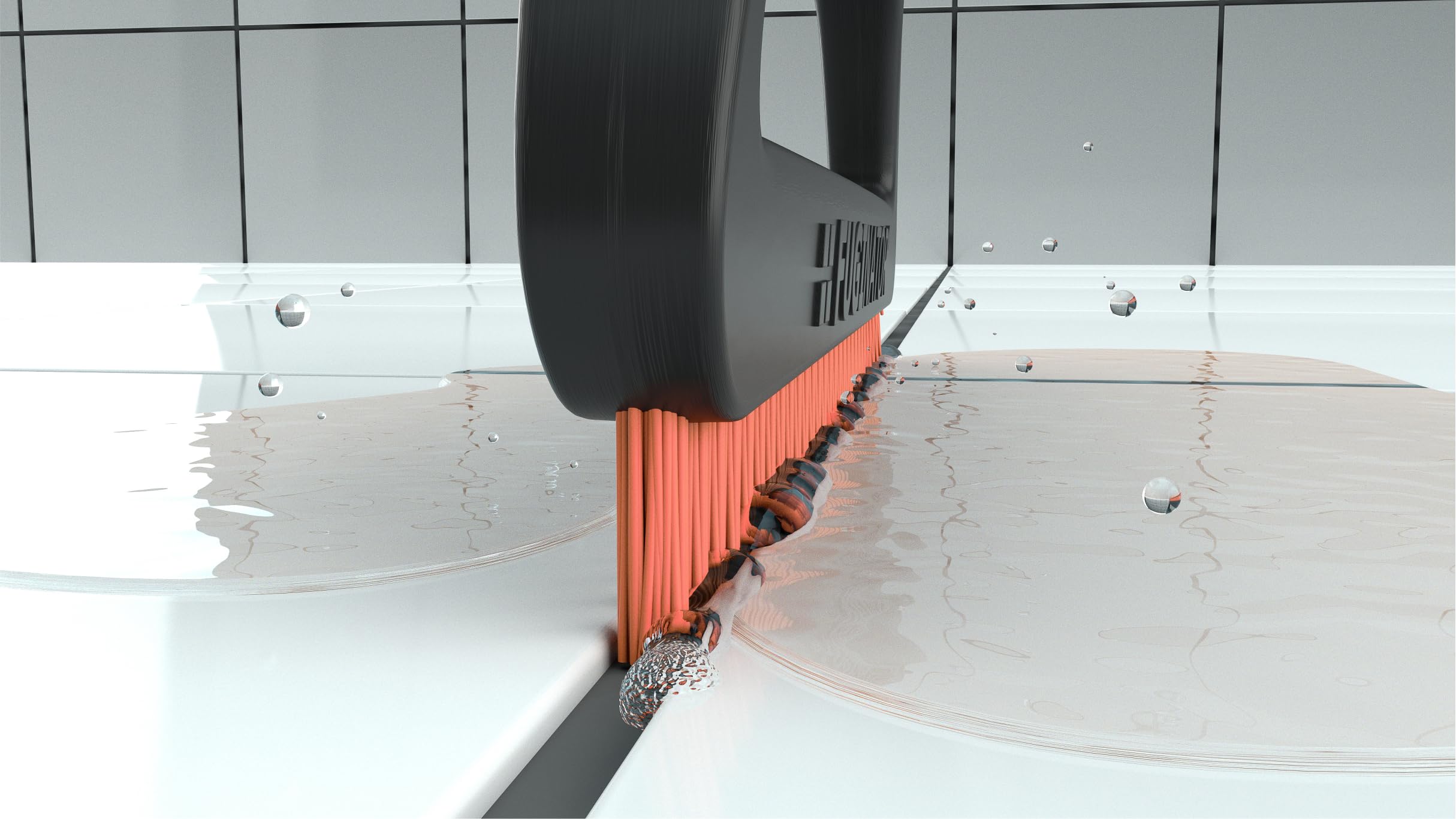 FUGINATOR® Szczotka do fug szaro-pomarańczowa szczotka do czyszczenia fug w łazience, toalecie, kuchni do czyszczenia płytek ściennych i podłogowych – poręczna szczotka do fug i płytek