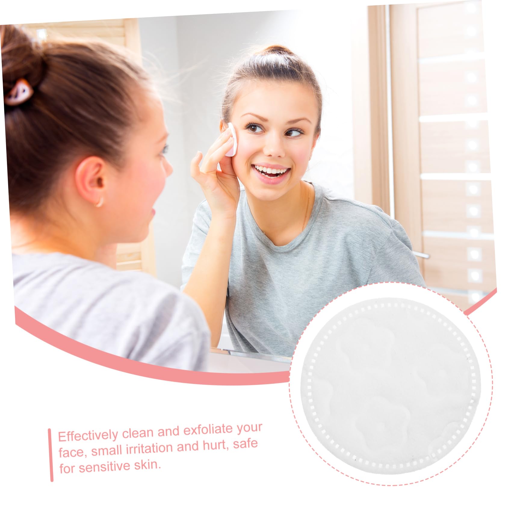 Gogogmee 3pcs 1 Daily Cleansing Makeup Removal 100% Cotton Face Pads Gentle Exfoliating Makeup Sponges Perfect for Travel