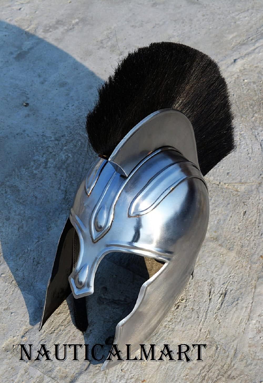 NauticalMart Troy Armor Helmet Greek Spartan Helmet with Plume Hair