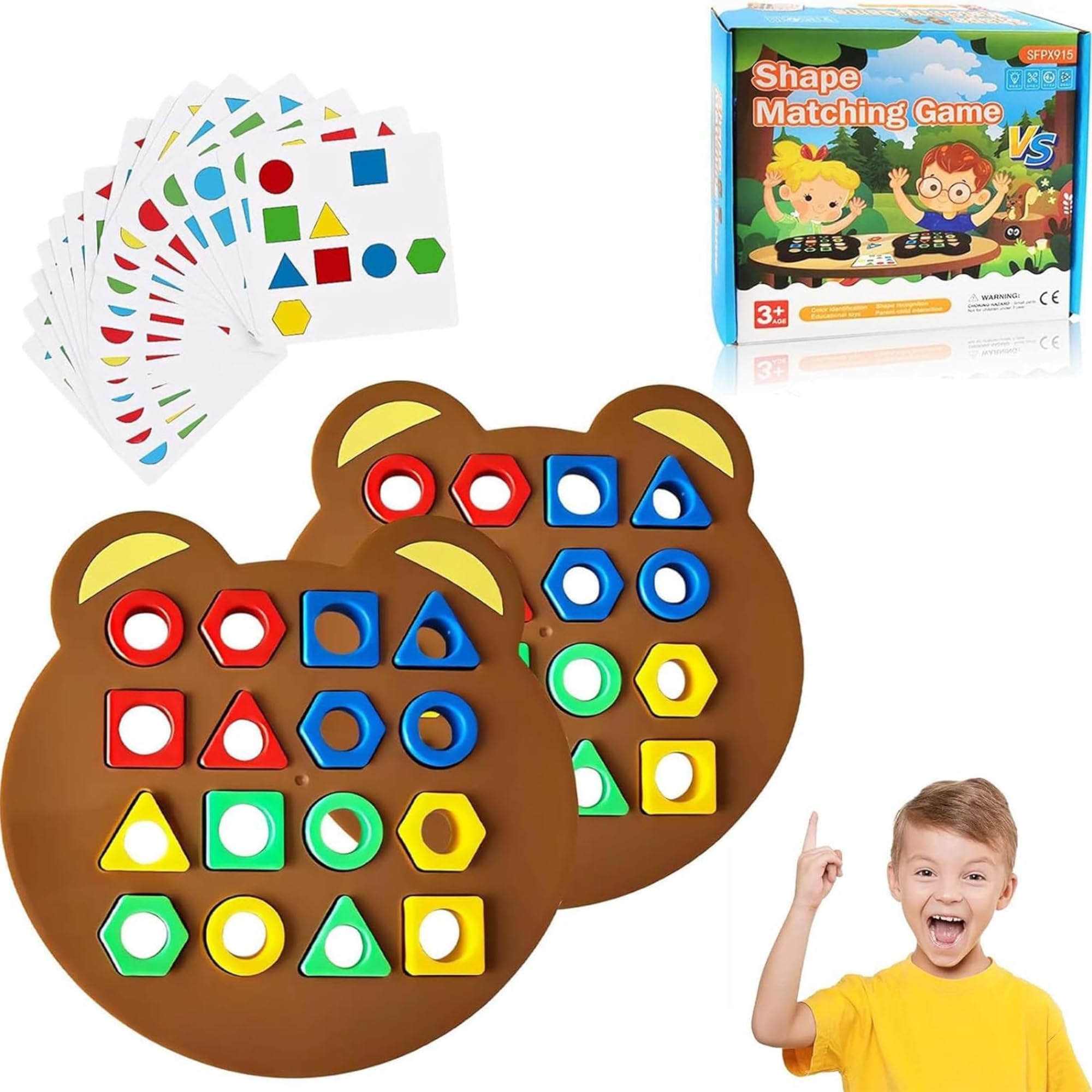Thrive Toys Shape Matching Game Color Sensory Educational Toy, Children Puzzles Geometric Shape Quick Matching Board, Color & Shapes Puzzles Learning Games Toy for Kids (2 Players) (B0CVL5CZ88) Amazon Price History, Amazon Price Tracker
