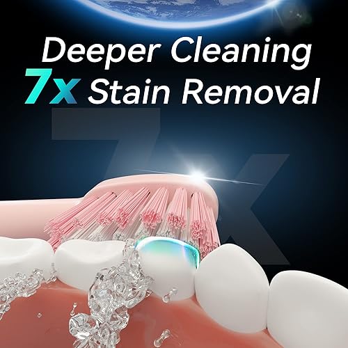 Miniatura 5 de 7AM2M Sonic Electric Toothbrush for Adults and Kids- High Power Rechargeable Toothbrushes with 8 Brush Heads,5 Adjustable Modes, Built-in 2-Minute