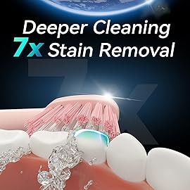 7AM2M Sonic Electric Toothbrush for Adults and Kids- High Power Rechargeable Toothbrushes with 8 Brush Heads,5 Adjustable Modes, Built-in 2-Minute Smart Timer,4 Hours Fast Charge for 30 Days(Pink)