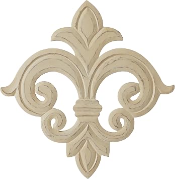 Deco 79 Decor Carved Sculpture, Wood, White, Wall Art 24" x 1" x 24"