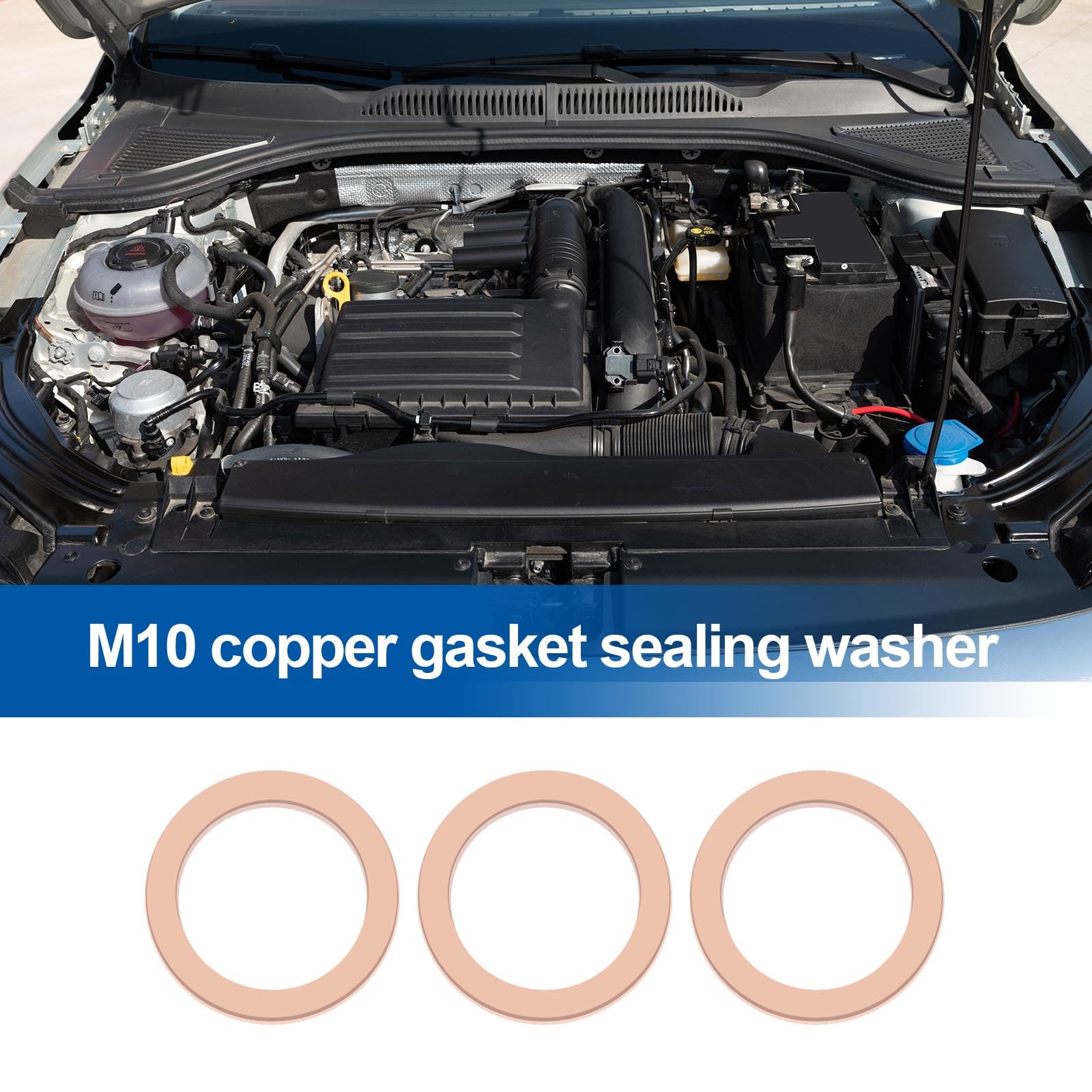 eMagTech 60PCS Copper Sealing Gasket Flat Washer Inner Diameter 10mm Outer Diameter 14mm Thickness 1.5mm for Motorcycles Bicycles Automobiles - Image 2