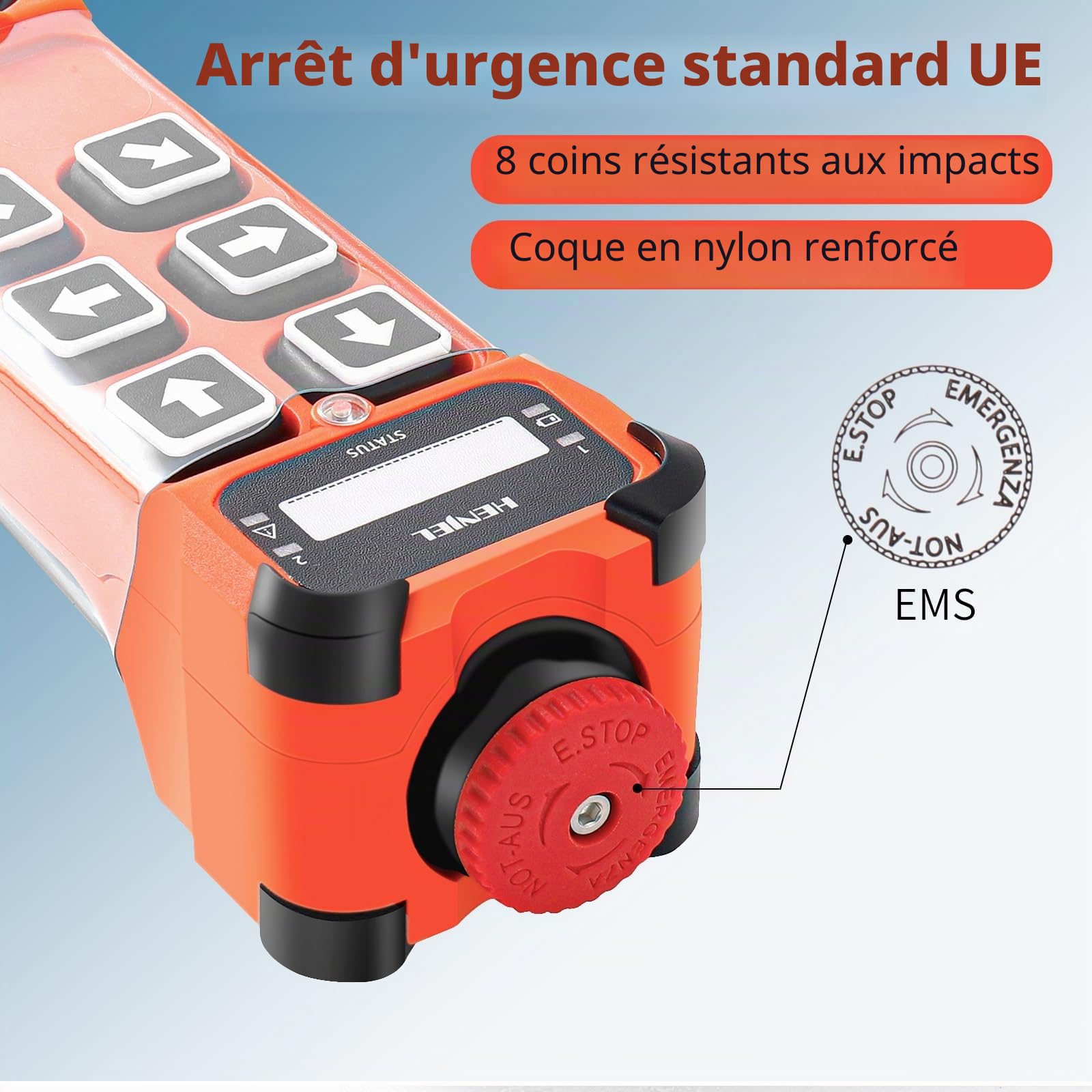 Télécommande de grue sans fil radio industriel 6 canaux Bouton Contrôleur pour 12V 24V 48V grue palan électrique Émetteur et récepteur