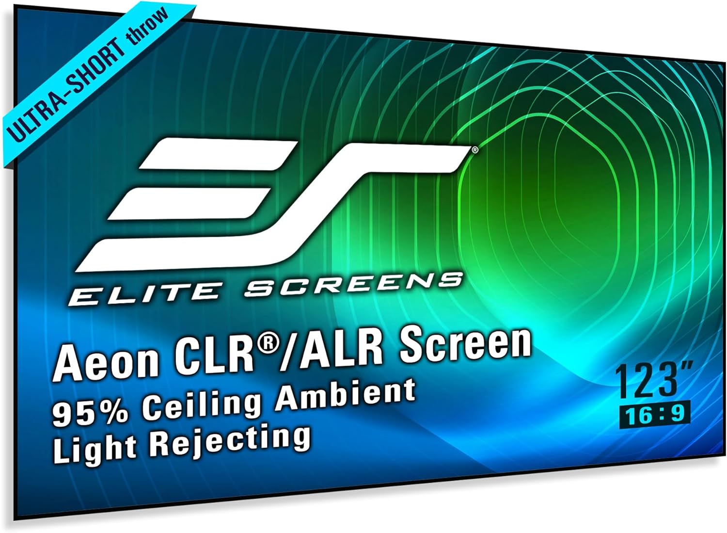 Elite Screens Aeon CLR 123" Diag. 16:9, Ambient Light Rejecting Fixed Frame Projector Screens, AR123H-CLR