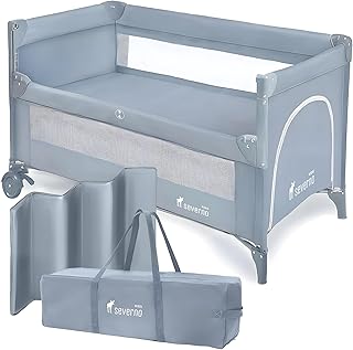 Kids Close to Mommy Baby Reisebett 2-in-1 – Beistellbett & faltbares Kinderreisebett mit 2 Ebenen, Moskitonetz, Matratze, Rollen und Transporttasche – Reisebett für Babys bis 15 kg