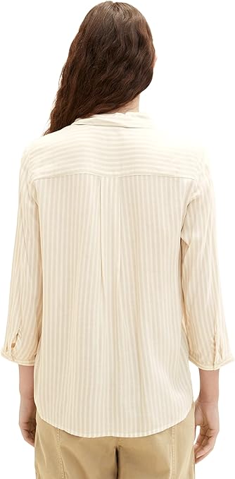 TOM TAILOR Damski Bluzka 1035257, 31202 - Green White Stripe