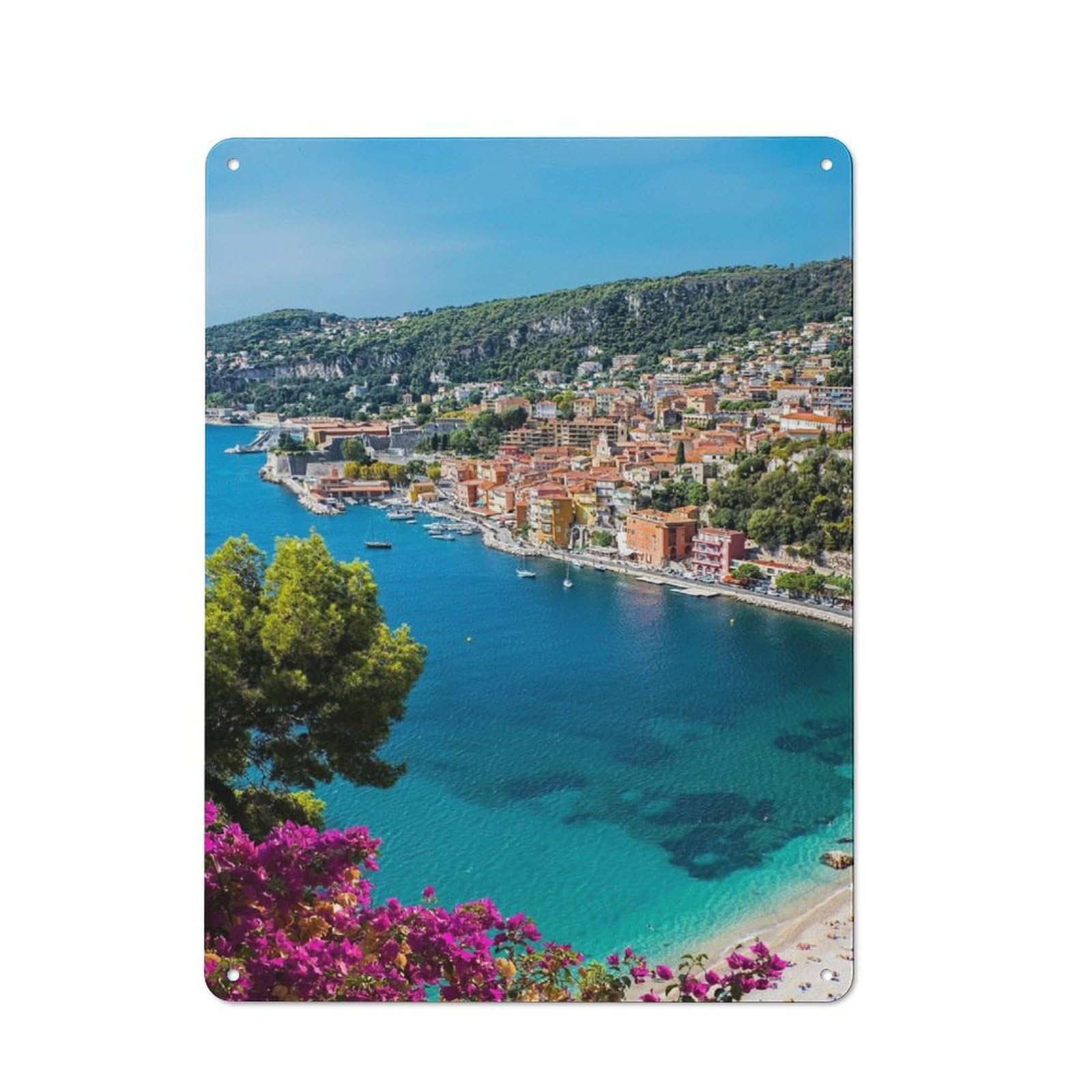 Junmoney Summer In France Retro-Style Metal Wall Sign 40X30cm For Pub Or Café, A New Home Present For Hospitality Wall Decor Collectors