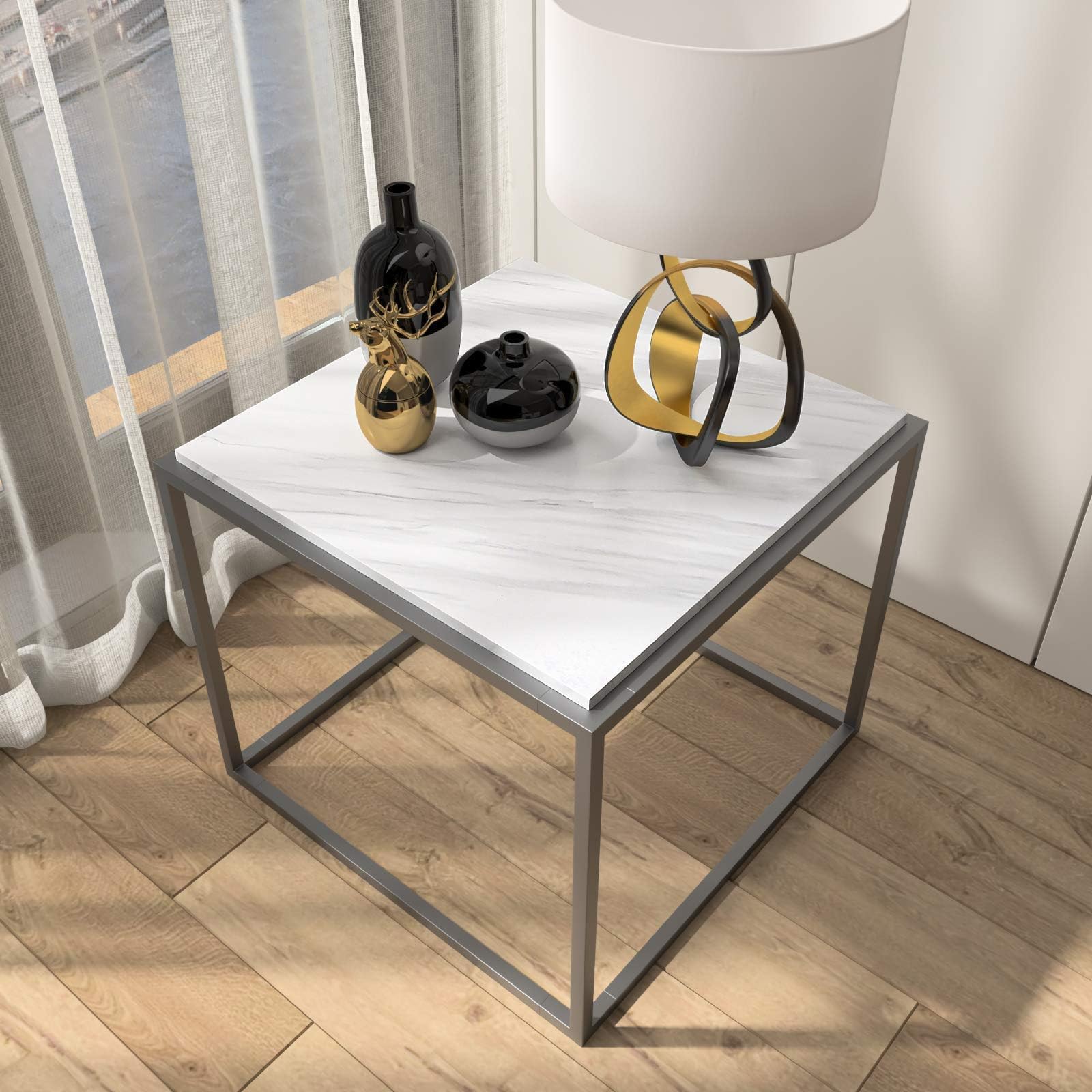 Stickyart Vinilo Adhesivo Muebles Blanco Marmol 90x400 cm Vinilos Para Encimeras de Cocina Revestimiento Autoadhesivo para Escritorio Cocina Encimera Armario Estantería Pegatina Impermeable