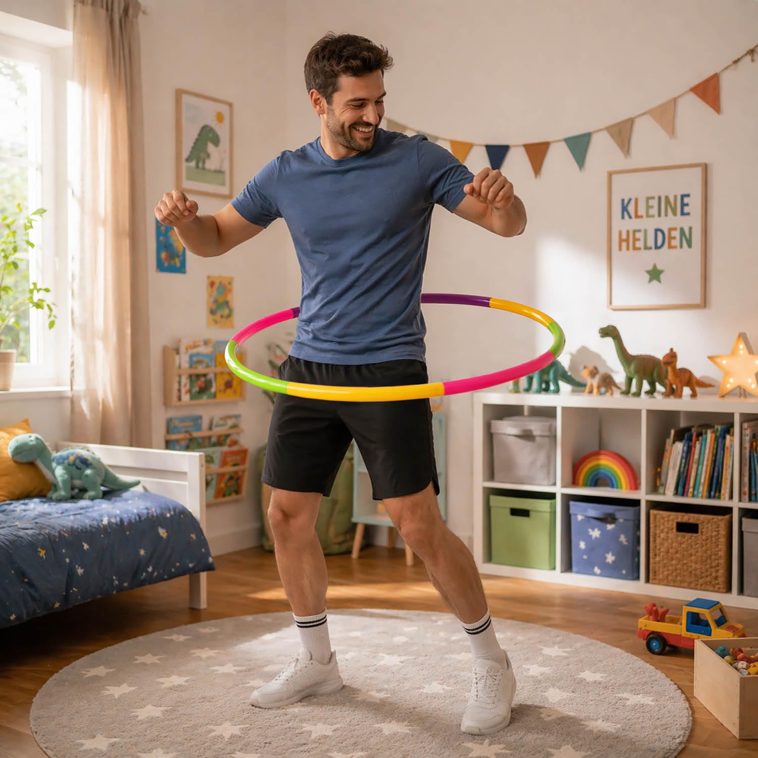 COM-FOUR® Pneumatici Hula-Hoop da assemblare - pneumatici Hullahub divisibili - pneumatici per fitness - HoolaHoop per bambini e adulti in diversi colori