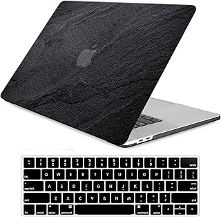 Funut for MacBook Pro 13 inch Case 2022 2021 2020 2019 2018-2016 Release M2 M1 A2338 A2289 A2251 A2159 A1989 A1706 A1708 Touch Bar, Laptop Plastic Hard Shell Case & 2 Keyboard Cover, Black Marble