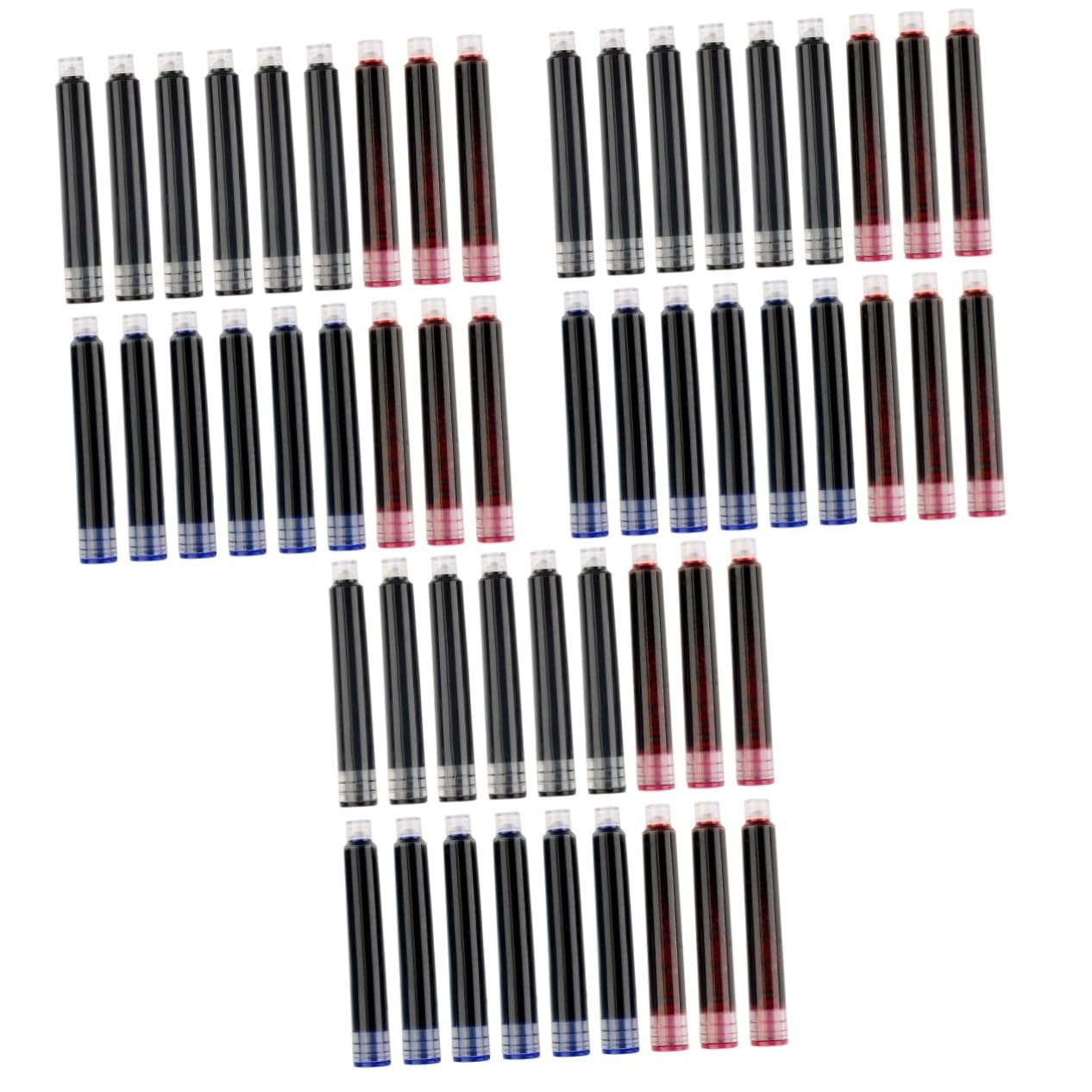 Gadpiparty 3 Series Recambios De Tinta Para Pluma Estilográfica Accesorios De Tinta Para Estudiantes Y Oficina Surtido Negro Azul Rojo 150 Piezas X 3