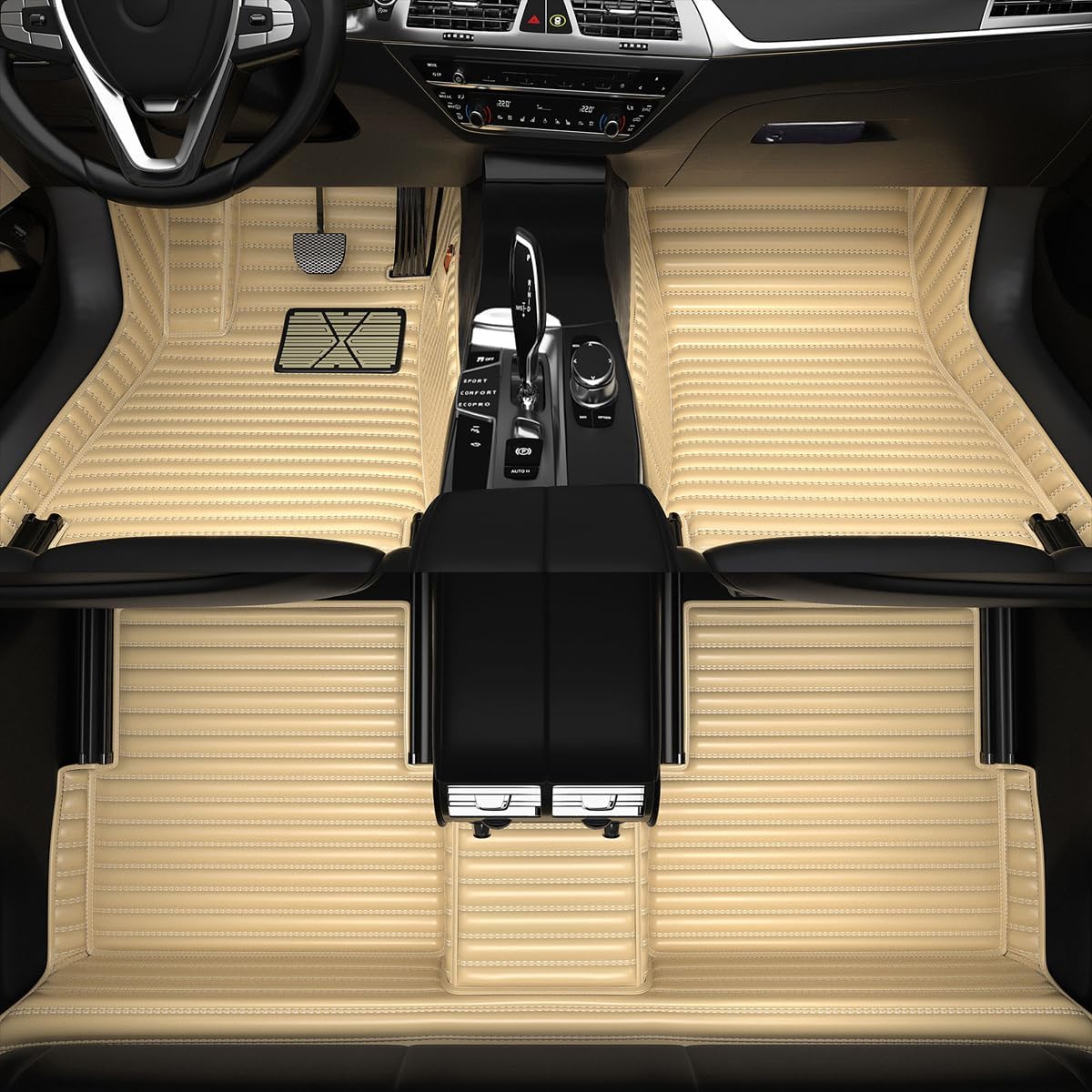 Customized Personalized car Floor mats, All-Weather Floor mats, Anti-Slip Truck Floor mats Sets are Suitable for 99% of Vehicle Models (SUV/Car/Truck) and All Types Vehicle car mat. (Black red)