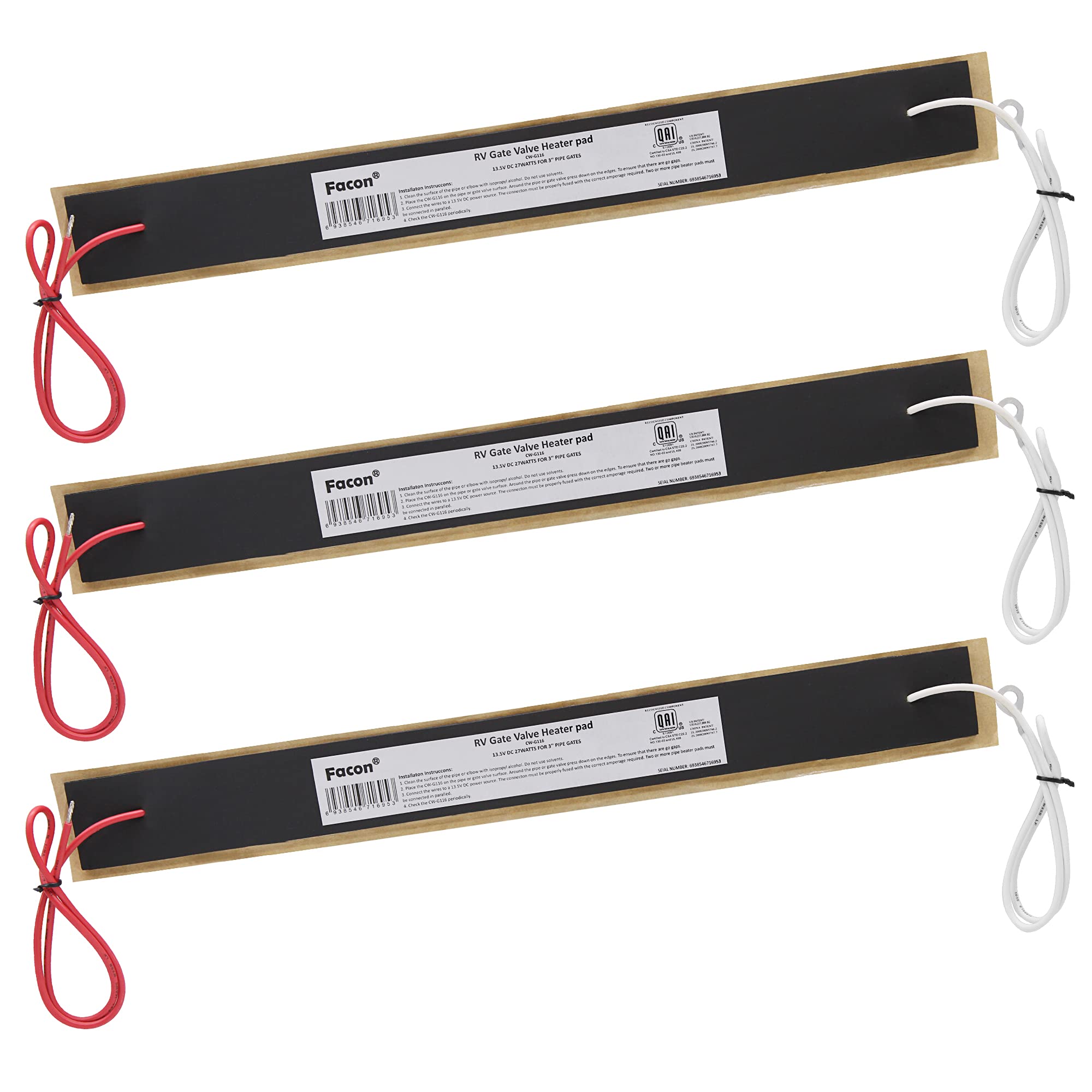 Buy Facon 11/2’’ x 16’’ RV Gate Valve Heater Pad, Work for 3 Inch Pipe Gates on RV, Camper