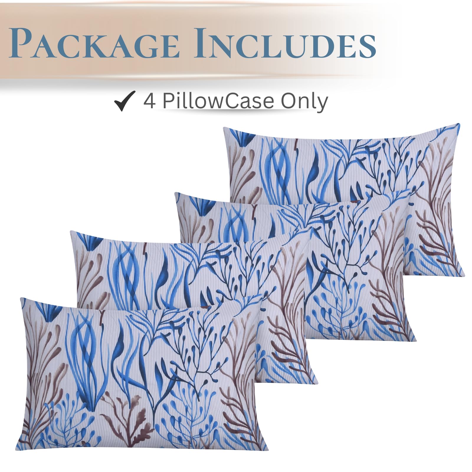 EverSoft Bedding Pack of 4 Pillowcases 50x75cm Soft Pillow Cases, Wrinkle Free Easy Care Pillow Covers - Image 2