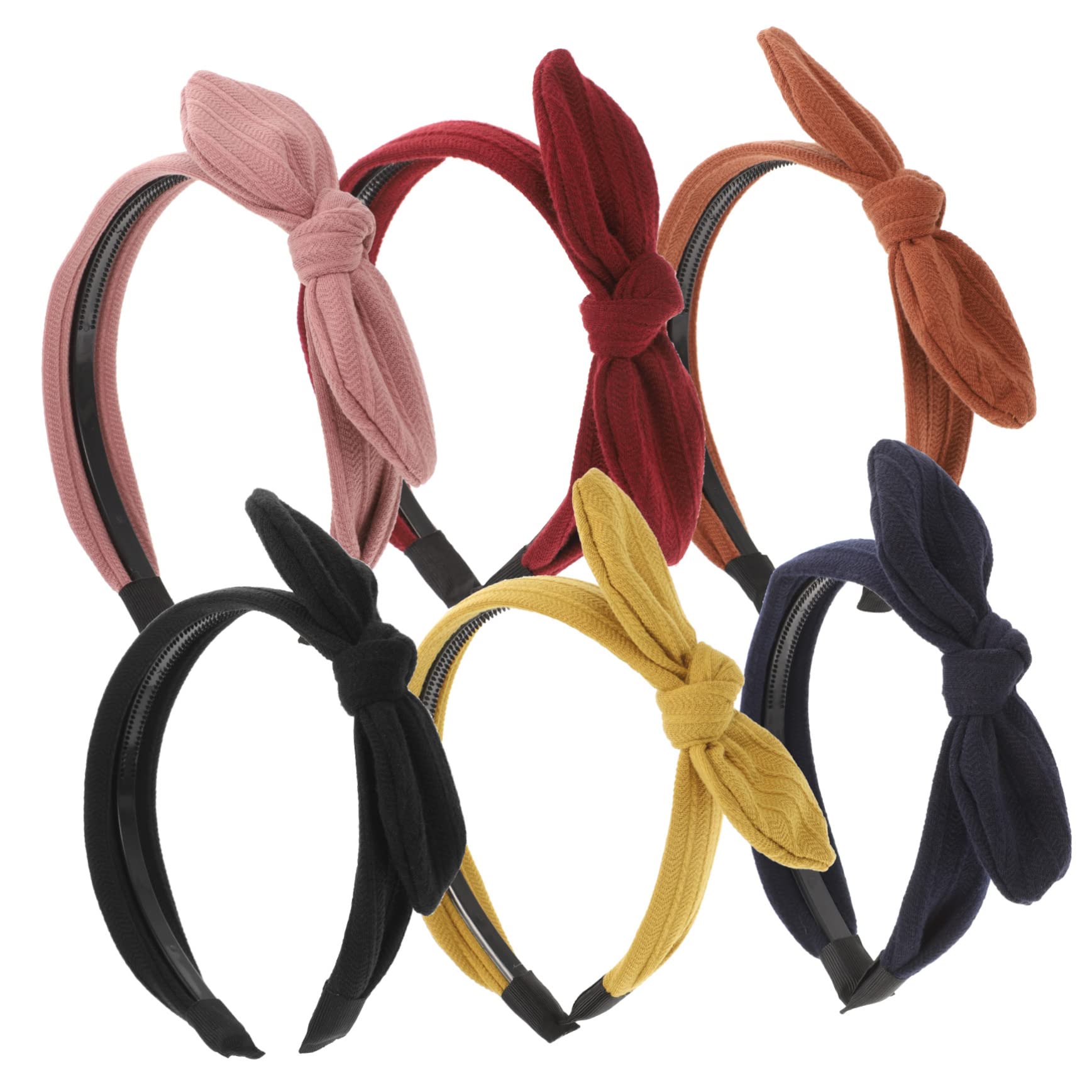 MAGICLULU 6 Pezzi archetto ad barrette forcine accessori alla moda fasce annodate per le donne cerchietti bambina da donna fasce nere per le donne dentato per