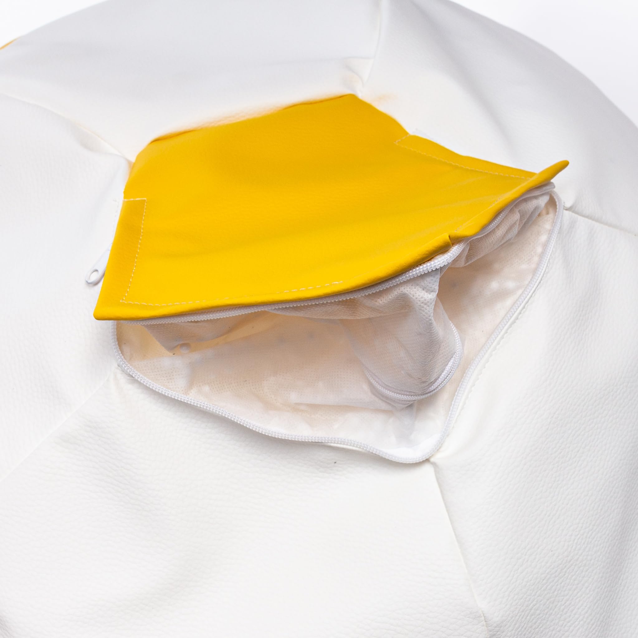 Ecopuf Sitzsack Ball - Bean Bag Ball - Sitzsäcke fur Gaming Sack - Zubehör für Fussball Kinderzimmer - Öko-Leder - 90x55cm, Zitronengelb E18