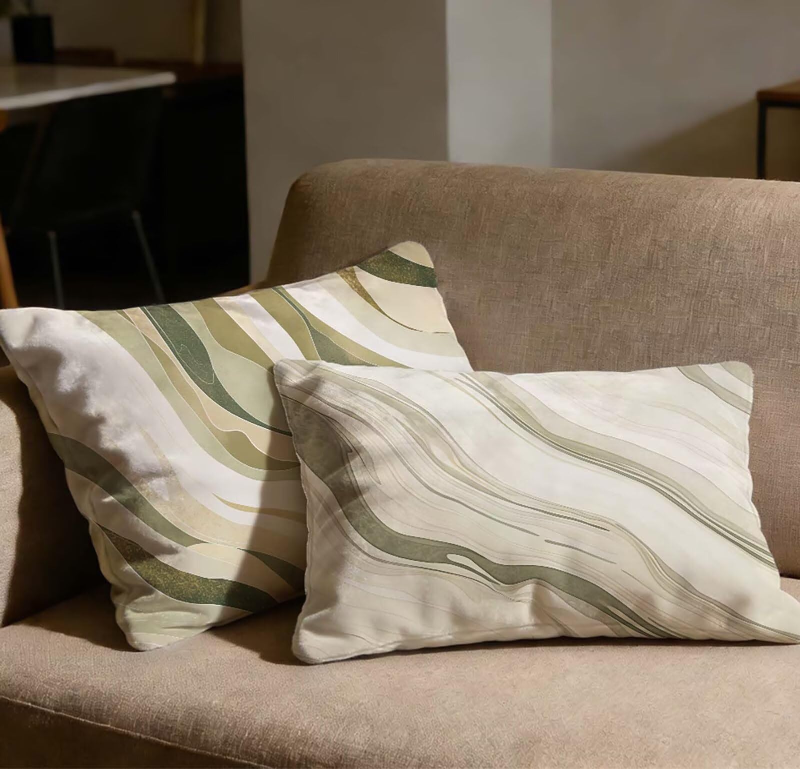Taie oreiller 50x70 housse de coussin vert sauge velours rectangulaire fermeture eclair