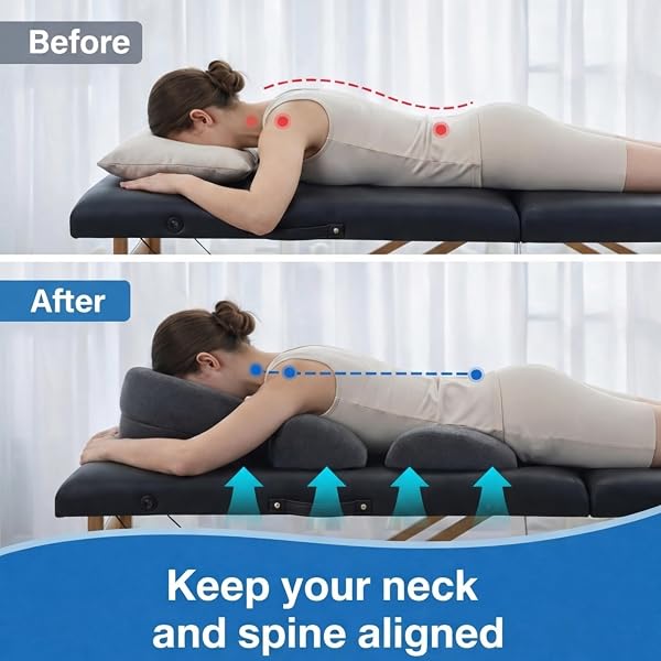 Coussin Massage Visage avec Trou Respirant, Appui Tête pour Table de Massage Lit,Coussin de Soutien de la Poitrine, Coussin de Poitrine pour Table de Massage, Coussin en Mousse À Mémoire pour Spa - 4