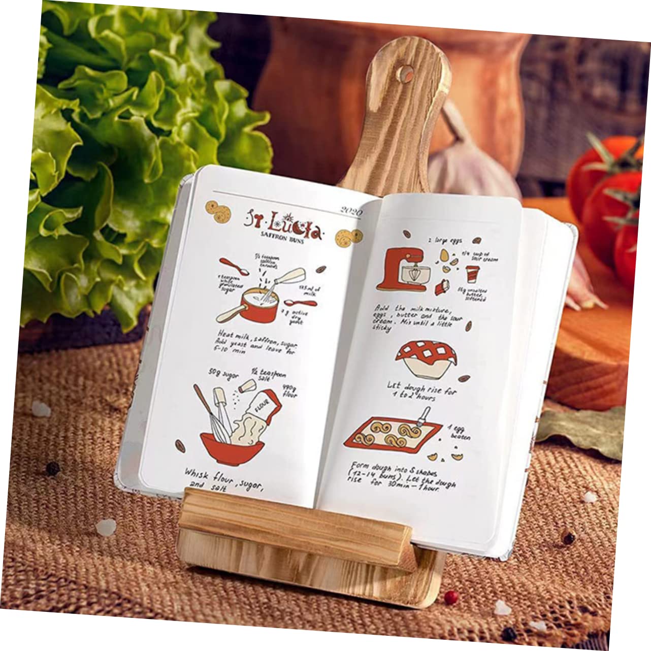TOPBATHY 3St Rezepthalter Für Mama Küchenregale Mama Kochbücher Rezeptbuchständer bookend buchstützer wohnraumdeko Rezeptbuchhalter für zu Hause Halter für Rezeptbücher Kiefernholz