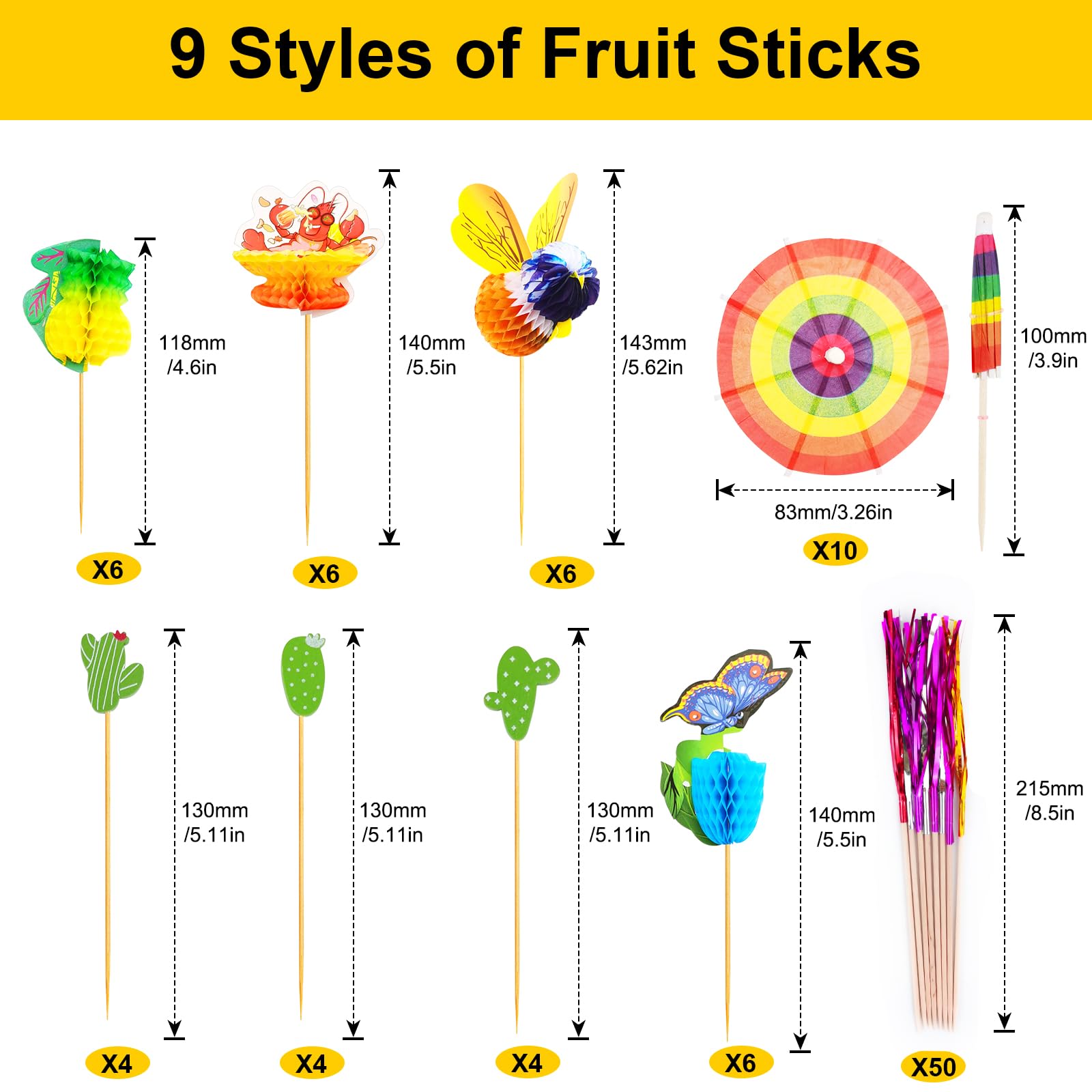 Ysimple 171 Pcs Cocktail Accessories for Drinks Reusable Cocktail Party Decorations with Cocktail Umbrella Sparklers Cocktail Straws Sticks for Festival Hawaiian Party Decorations - Image 2