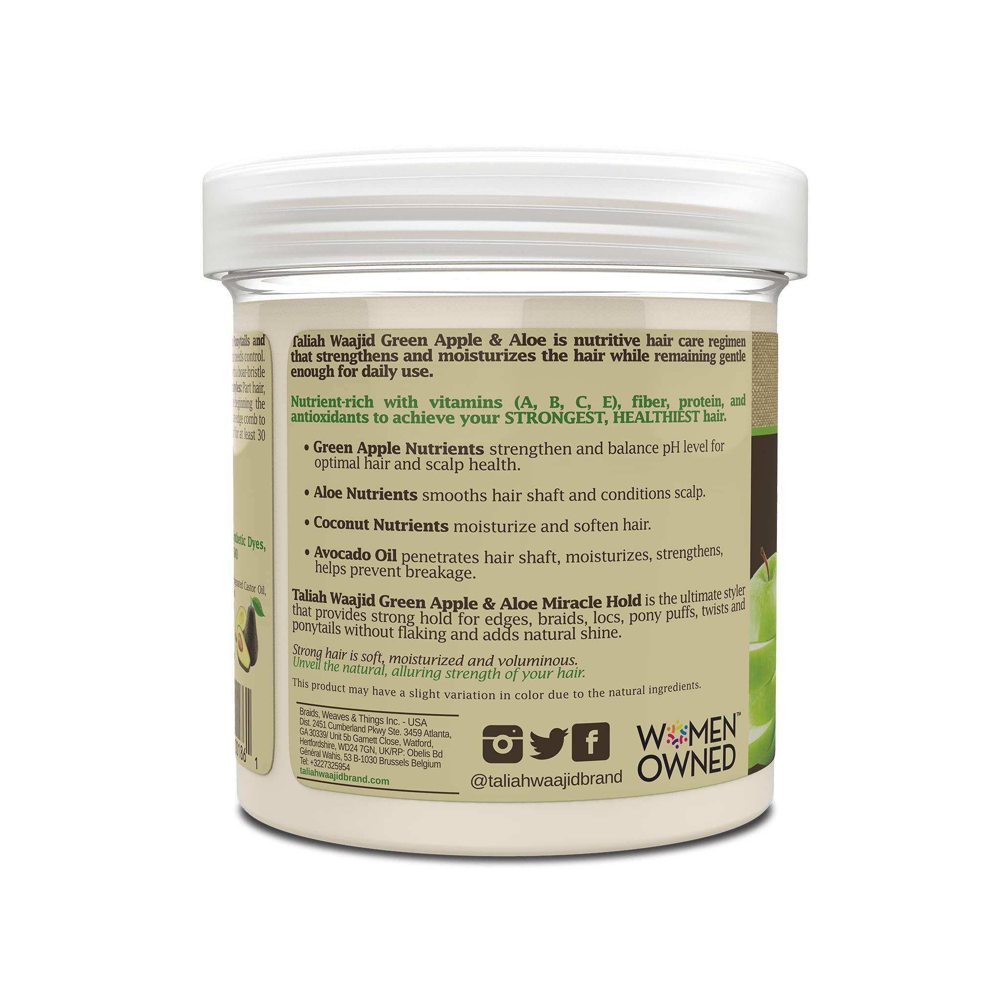 Taliah Waajid Grüner Apfel und Aloe Nutrition Miracle Hold Gel, 16 Oz (T028), hell