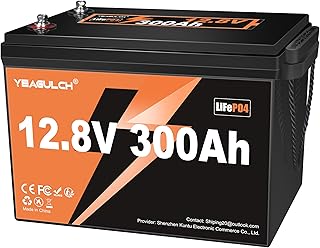 12V 300Ah LiFePO4 Lithium Battery, Built-in 200A BMS with 6000+ Deep Cycles Rechargeable 3840Wh Lithium Battery for RV Solar Marine Solar Panel Camping