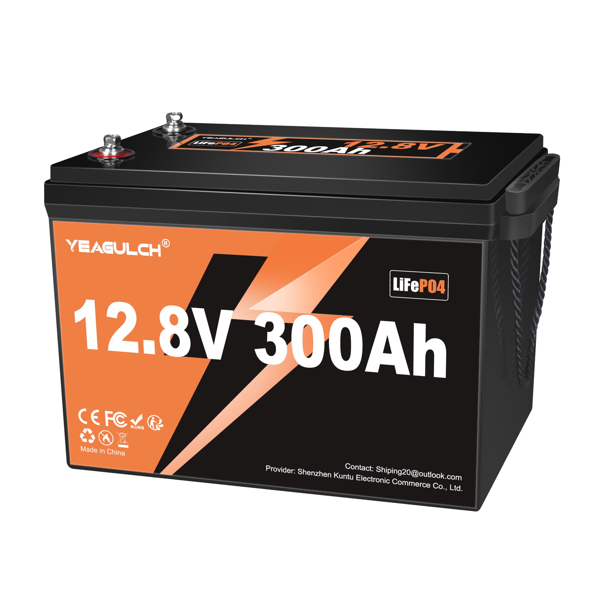 12V 300Ah LiFePO4 Lithium Battery, Built-in 200A BMS with 6000+ Deep Cycles Rechargeable 3840Wh Lithium Battery for RV Solar Marine Solar Panel Camping