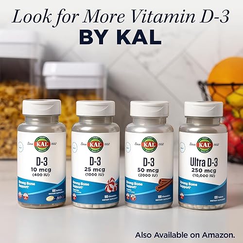 Miniatura 6 de KAL Vitamina D3 2000 UI (50 mcg) DropIns - Gotas líquidas de vitamina D3 - Suplemento de fortalecimiento ósea y apoyo inmunológico - Vegetariano,