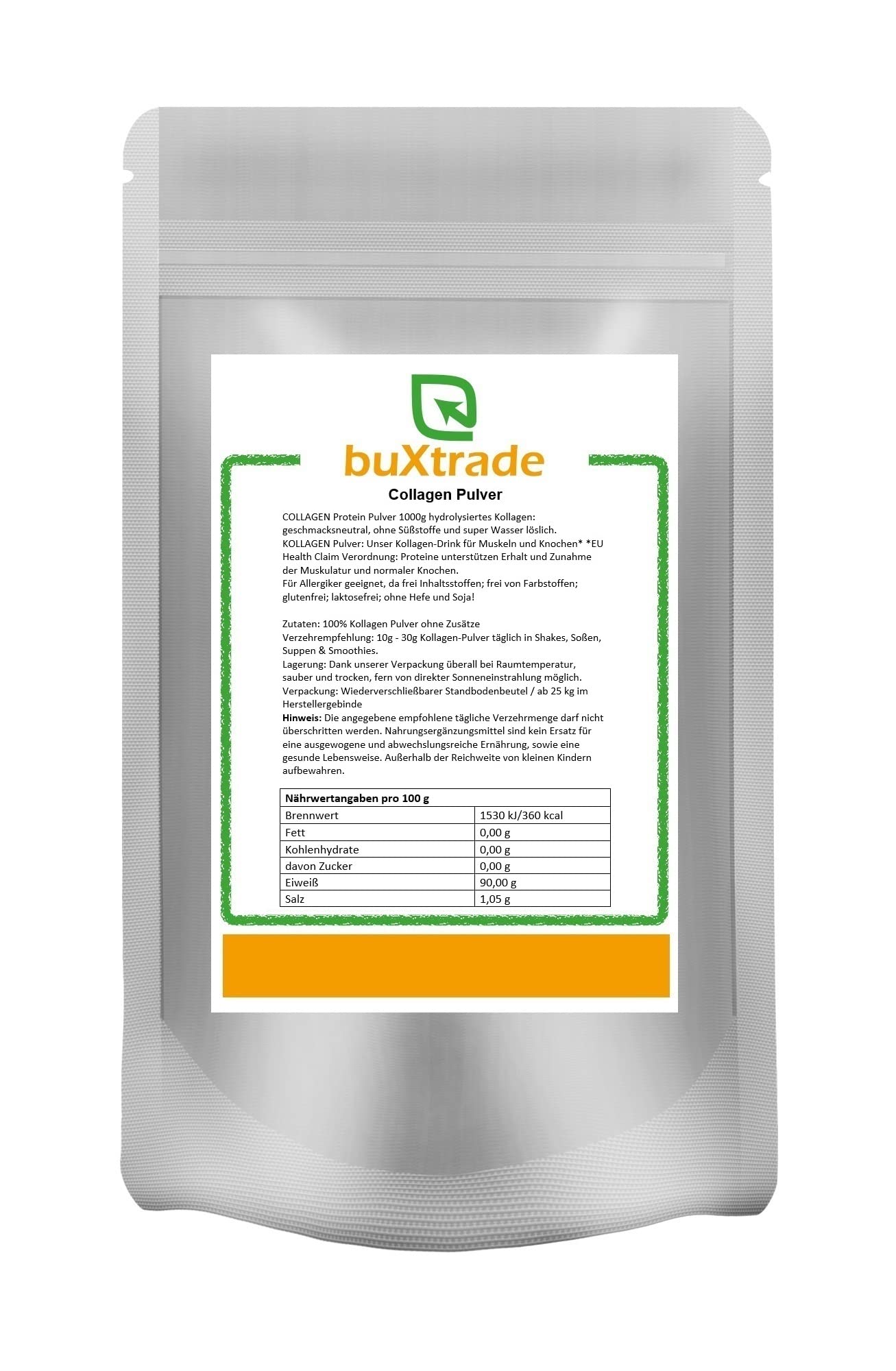 4x500 g Collagen Pulver | Geschmacksneutral | Kollagen | Protein